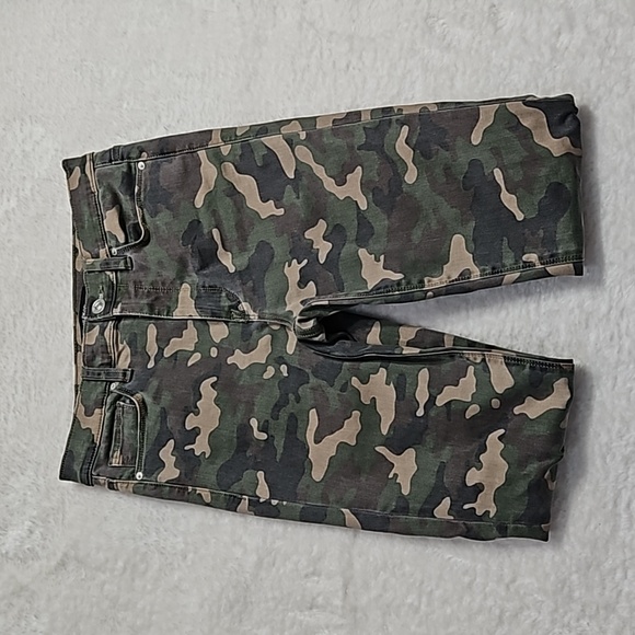 Hudson Los Angeles Barbara High Waist Skinny Ankle Jeans Camouflage 27 Raw Hem - Picture 3 of 11